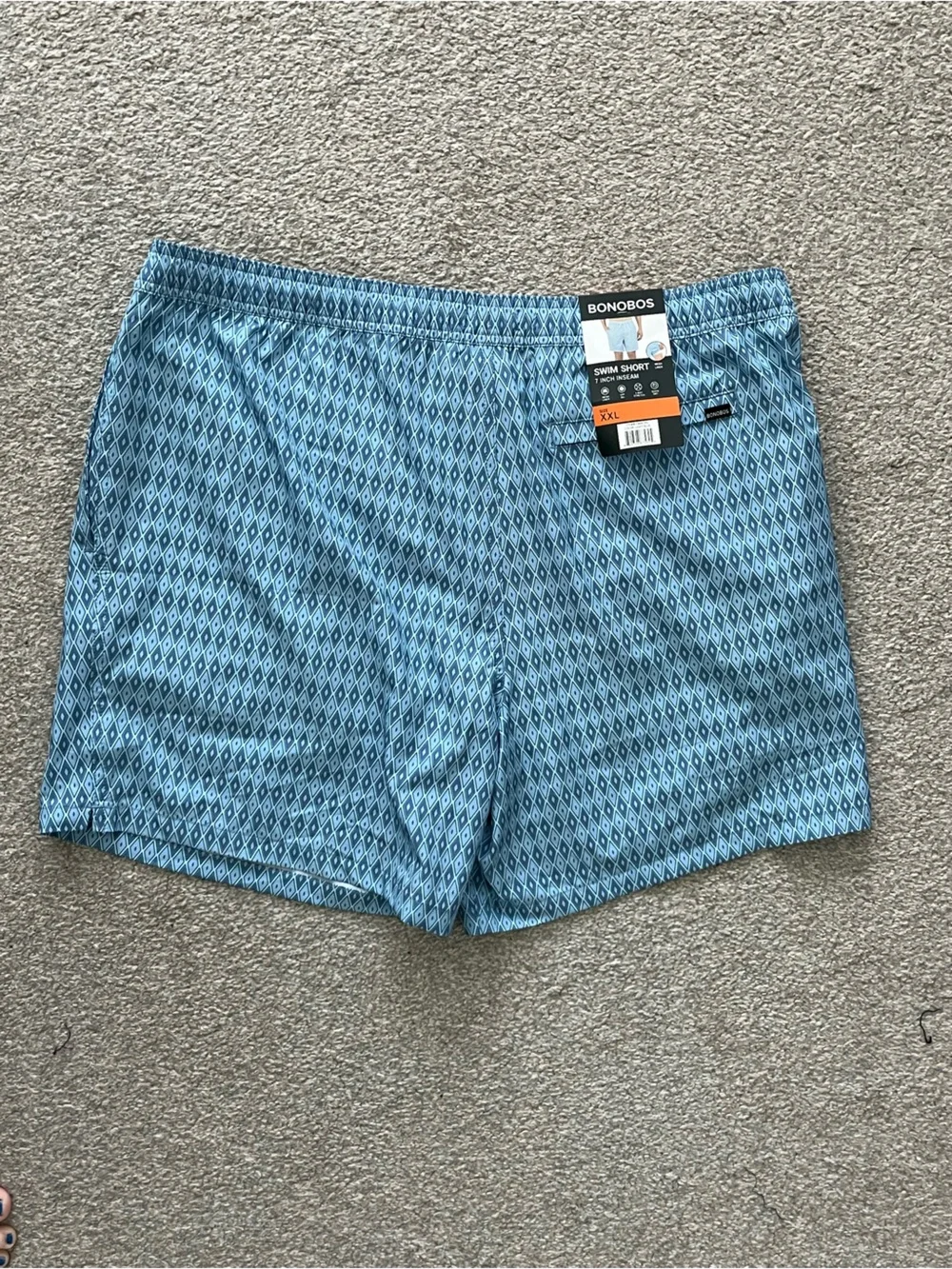 NWT Bonobos Light Blue and Black Swim Trunks Size XXL